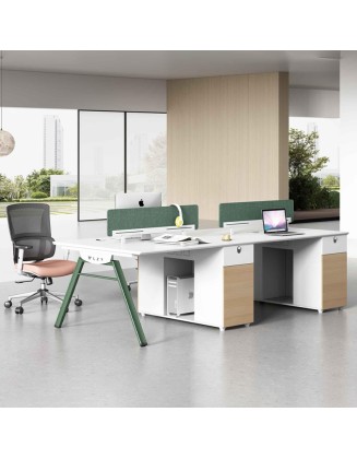 Staff office desk and chair combination simple military green modern office screen workstation computer desk