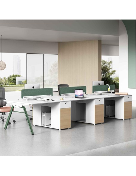 Staff office desk and chair combination simple military green modern office screen workstation computer desk