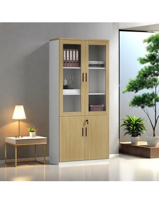 Office wooden file cabinet with lock file information cabinet simple with door glass bookcase floor storage storage cabinet