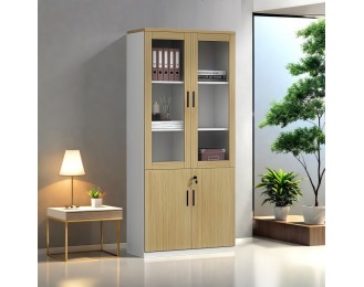 Office wooden file cabinet with lock file information cabinet simple with door glass bookcase floor storage storage cabinet