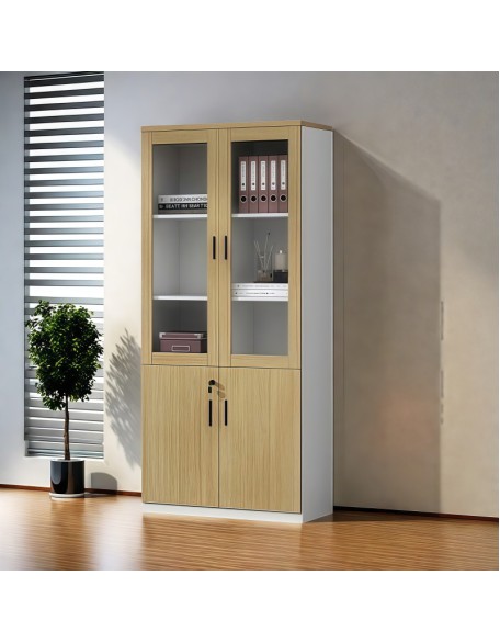 Office wooden file cabinet with lock file information cabinet simple with door glass bookcase floor storage storage cabinet