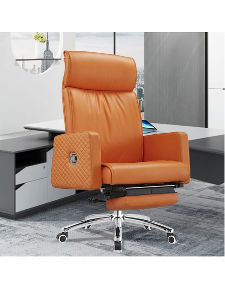 Reclinable Office ChairLeather Leisure Lunch ChairWith FootrestBoss ChairLift ChairHome Computer Chair